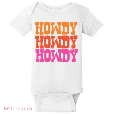 Colorful Howdy Retro Baby Bodysuit