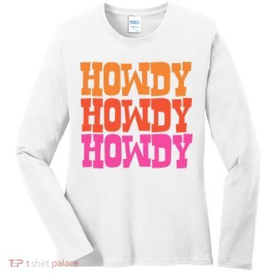 Colorful Howdy Retro Women's Long Sleeve Shirt