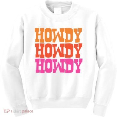 Colorful Howdy Retro Kids Sweatshirt