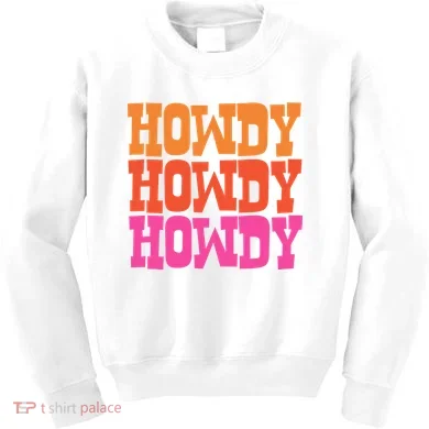 Colorful Howdy Retro Kids Sweatshirt