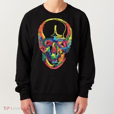 Colorful Human Splatter Skull Women's Sweatshirt