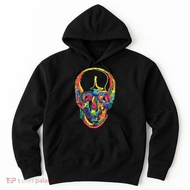 Colorful Human Splatter Skull Hoodie