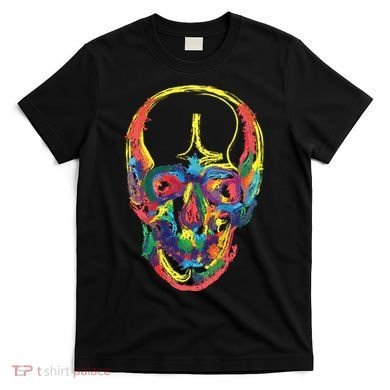 Colorful Human Splatter Skull T-Shirt