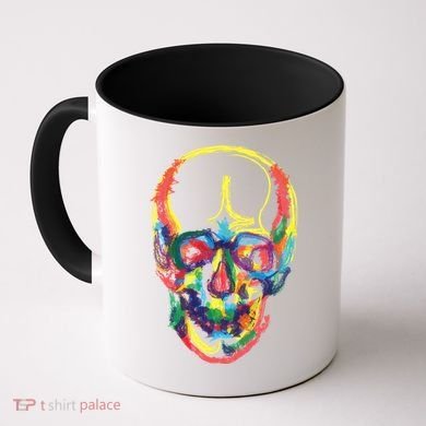 Colorful Human Splatter Skull Coffee Mug