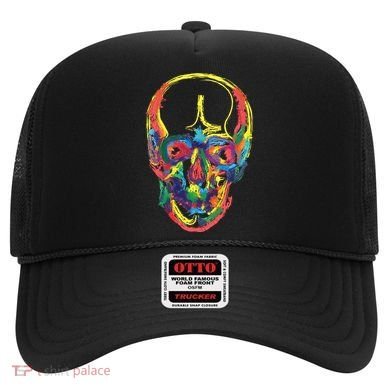 Colorful Human Splatter Skull Hat