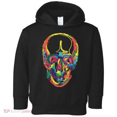 Colorful Human Splatter Skull Toddler Hoodie