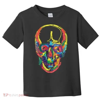 Colorful Human Splatter Skull Toddler T-Shirt