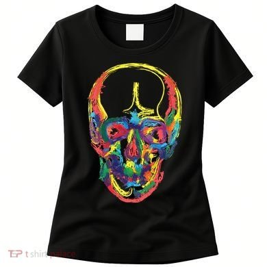Colorful Human Splatter Skull Women's T-Shirt