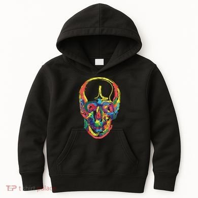 Colorful Human Splatter Skull Kids Hoodie