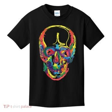 Colorful Human Splatter Skull Kids T-Shirt
