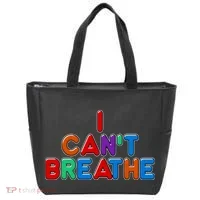 Colorful I Can't Breathe Protest Tote Bag thumb 0