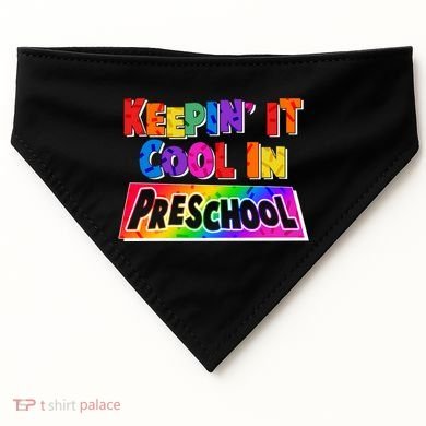 Colorful Keepin' It Cool In Preschool USA-Made Doggie Bandana