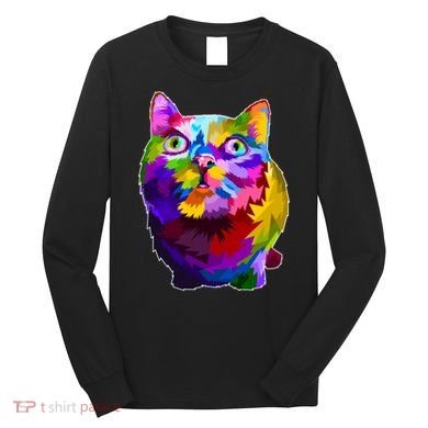 Colorful Kitten Nose Boop Long Sleeve Shirt