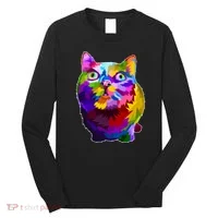 Colorful Kitten Nose Boop Long Sleeve Shirt thumb 0