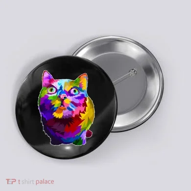 Colorful Kitten Nose Boop Button