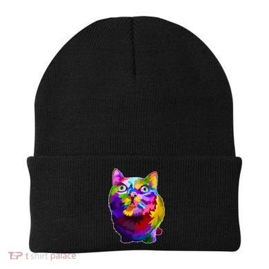Colorful Kitten Nose Boop Beanie