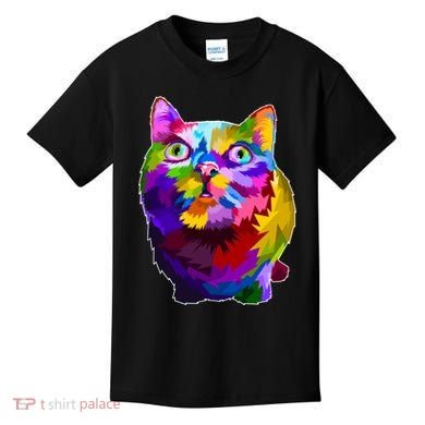 Colorful Kitten Nose Boop Kids T-Shirt