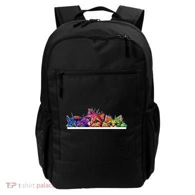 Colorful Kittens Trio Peaking Backpack