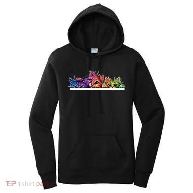 Colorful Kittens Trio Peaking Women's Hoodie
