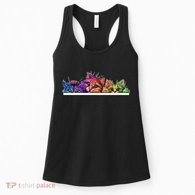 Colorful Kittens Trio Peaking Women's Tank Top