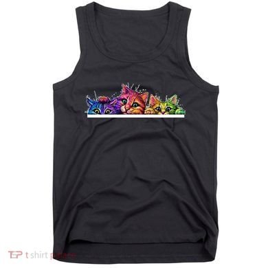 Colorful Kittens Trio Peaking Tank Top