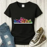 Colorful Kittens Trio Peaking Women's T-Shirt thumb 3