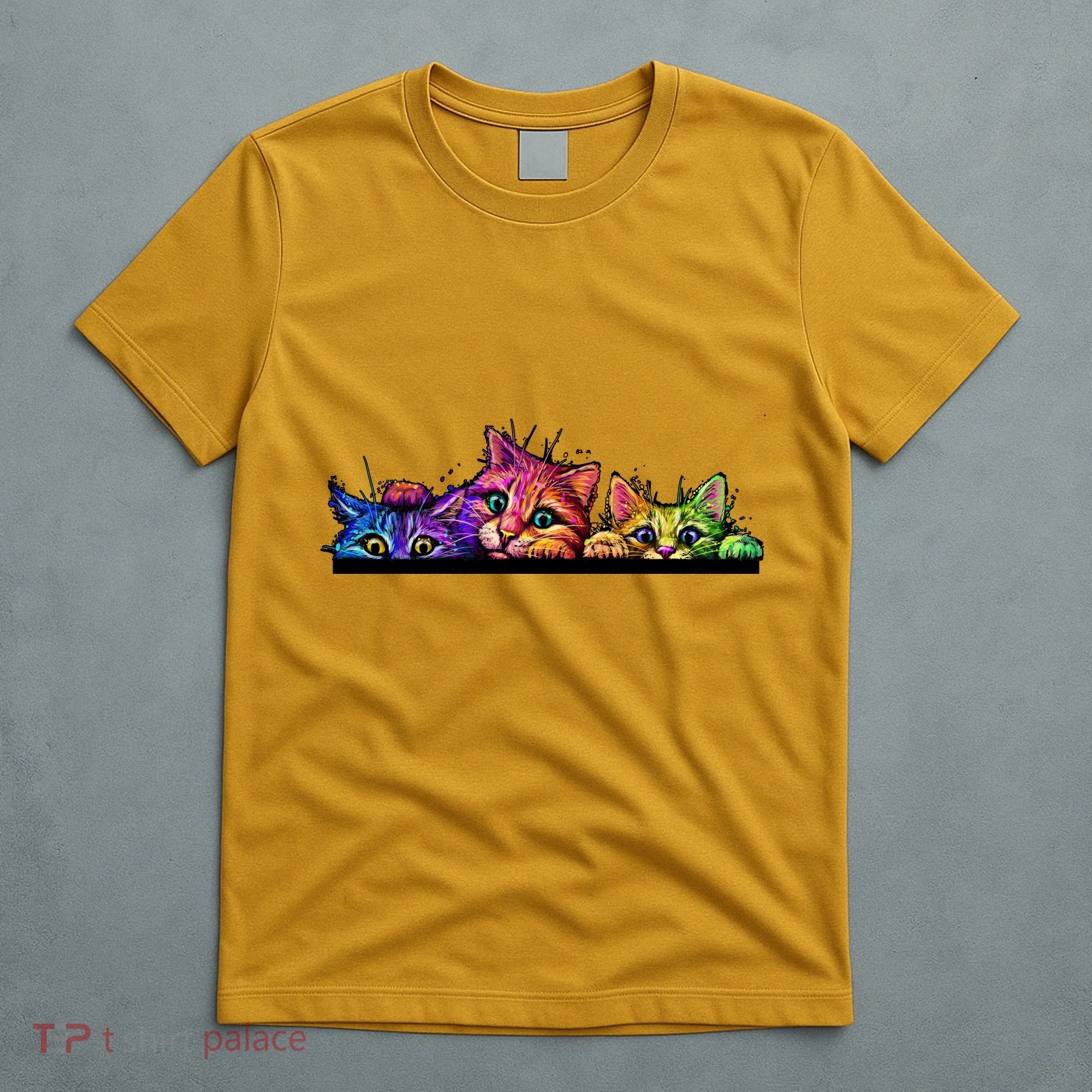 Colorful Kittens Trio Peaking T-Shirt