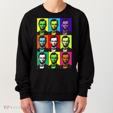 Colorful Lincoln Retro Portraits Women's Sweatshirt
