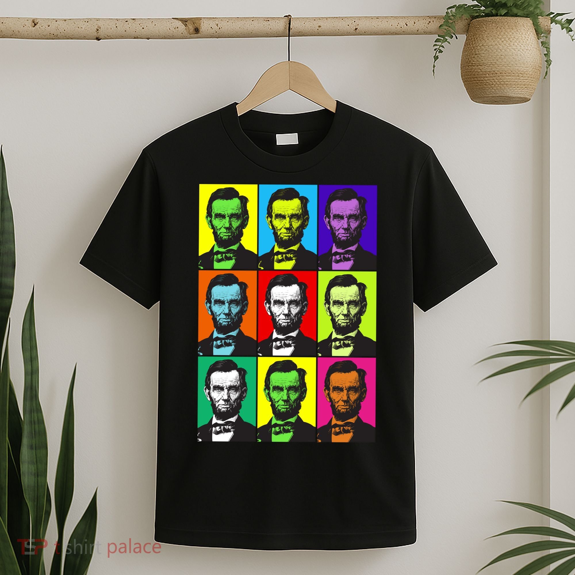 Colorful Lincoln Retro Portraits T-Shirt