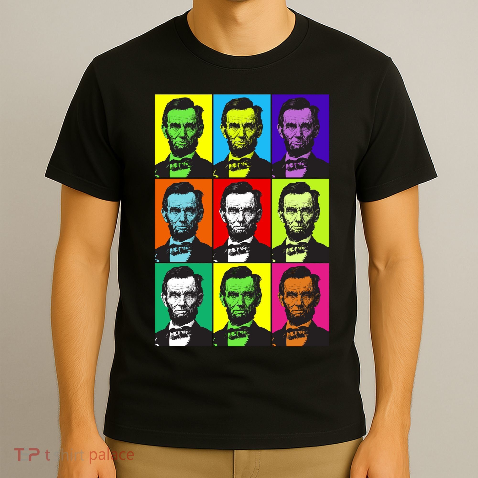 Colorful Lincoln Retro Portraits T-Shirt