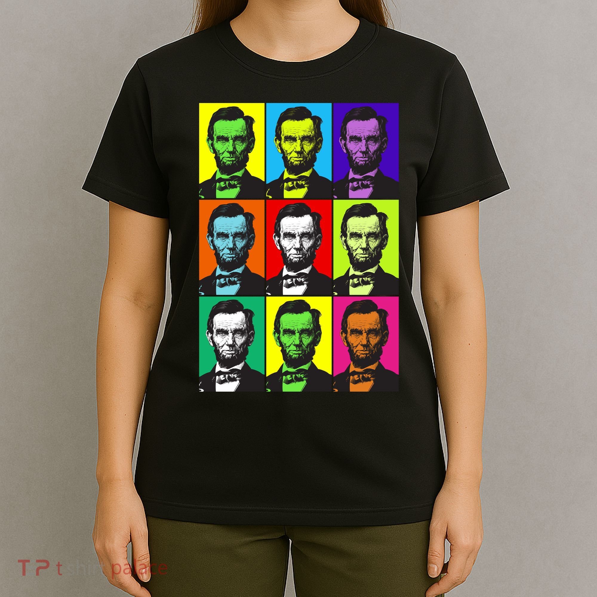 Colorful Lincoln Retro Portraits T-Shirt
