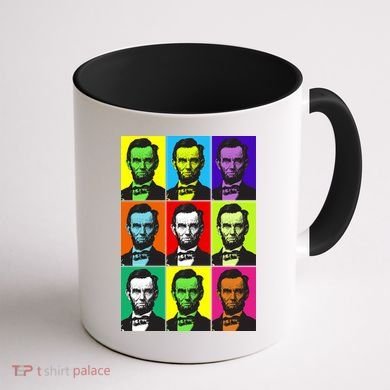 Colorful Lincoln Retro Portraits Coffee Mug back