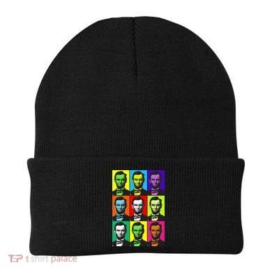 Colorful Lincoln Retro Portraits Beanie