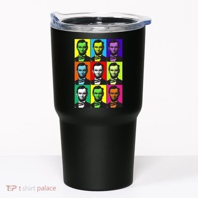 Colorful Lincoln Retro Portraits Tumbler