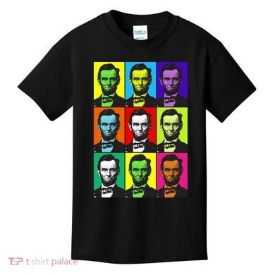 Colorful Lincoln Retro Portraits Kids T-Shirt