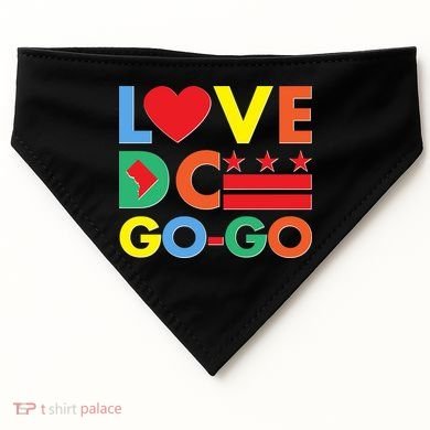 Colorful Love Heart DC Go-Go Washington D.C. USA-Made Doggie Bandana