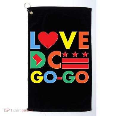 Colorful Love Heart DC Go-Go Washington D.C. Golf Towel