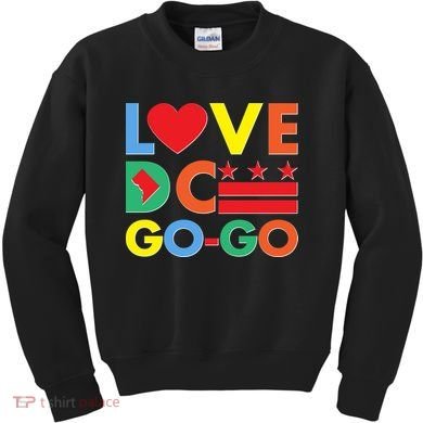 Colorful Love Heart DC Go-Go Washington D.C. Kids Sweatshirt