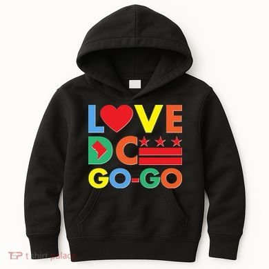 Colorful Love Heart DC Go-Go Washington D.C. Kids Hoodie