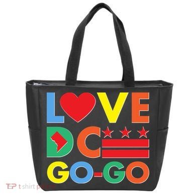 Colorful Love Heart DC Go-Go Washington D.C. Tote Bag