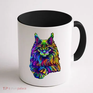 Colorful Lynx Coffee Mug back