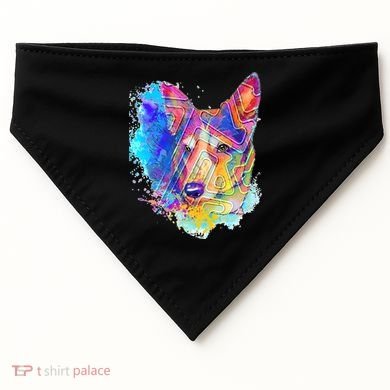 Colorful Mirror Pattern Corgi Dog USA-Made Doggie Bandana