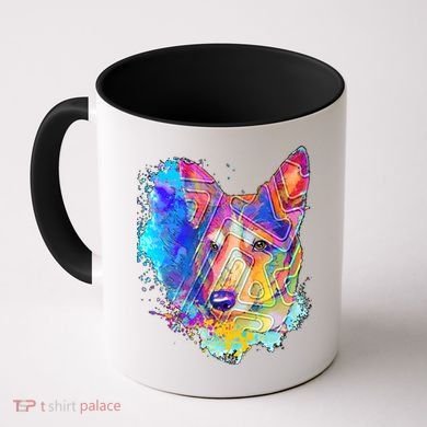 Colorful Mirror Pattern Corgi Dog Coffee Mug