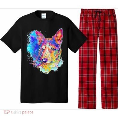 Colorful Mirror Pattern Corgi Dog Pajama Set