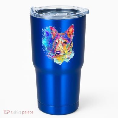 Colorful Mirror Pattern Corgi Dog Tumbler