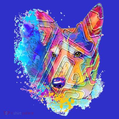 Colorful Mirror Pattern Corgi Dog Premium T-Shirt
