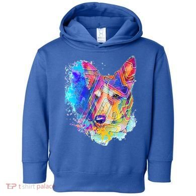 Colorful Mirror Pattern Corgi Dog Toddler Hoodie
