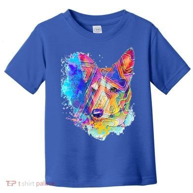Colorful Mirror Pattern Corgi Dog Toddler T-Shirt