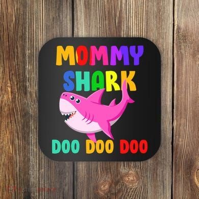 Colorful Mommy Shark Doo Doo Doo Coaster