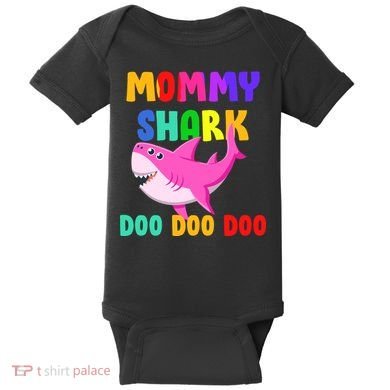 Colorful Mommy Shark Doo Doo Doo Baby Bodysuit